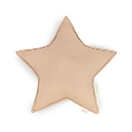 Подушка из льна Nobodinoz "Lin Francais Star Sand", песочная, 38 х 38 см