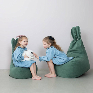Пуф LOONA soft furniture "Заяц", малый, оливковый