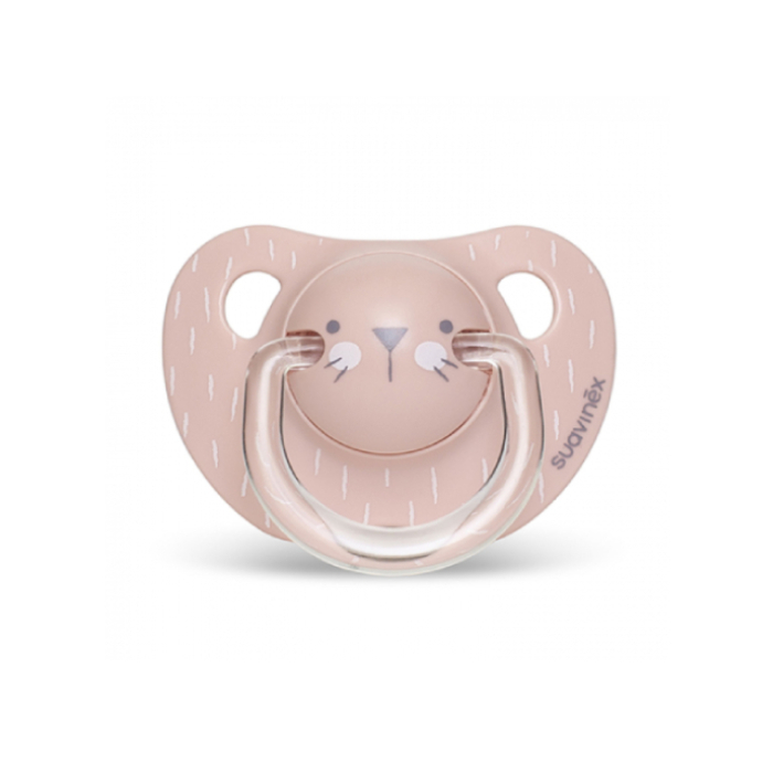 Пустышка Suavinex Hugge Baby "Розовый зайка", анатомическая силиконовая, 6-18 мес - фото №4