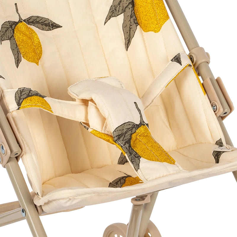 Прогулочная коляска для кукол Konges Slojd "Mon Grand Citron Glitter", сочный лимон в блестках