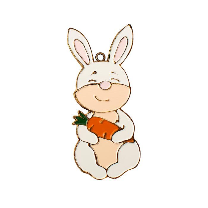 Елочная игрушка Wood For Mood "Кролик с морковкой"
