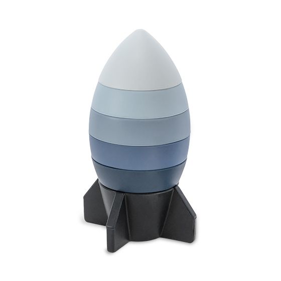 Пирамидка LUKNO "Ракета" из силикона, голубая