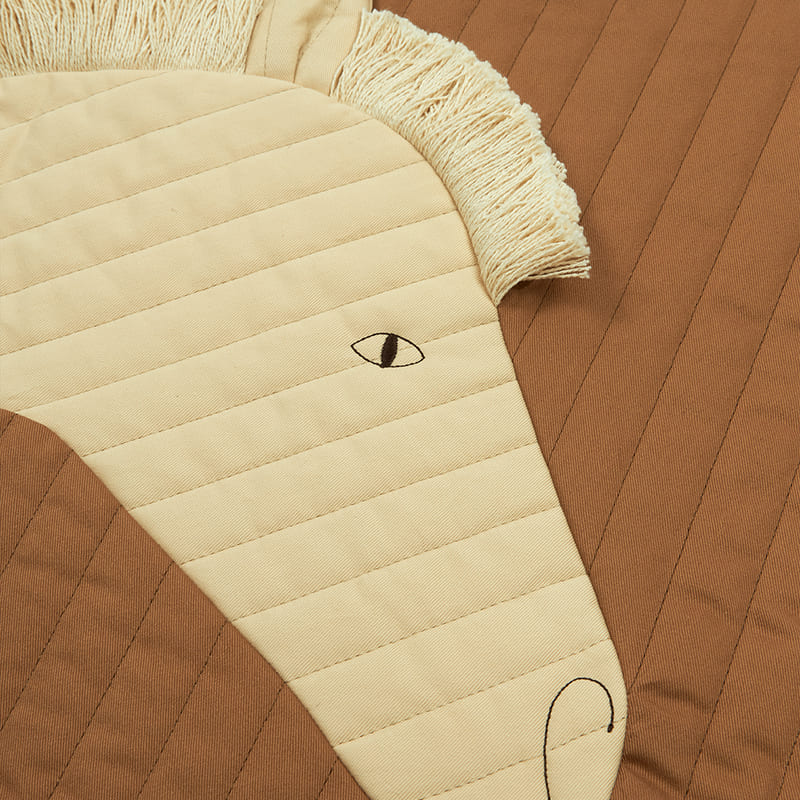 Стеганый игровой коврик-одеяло Nobodinoz "Horse", бежевый, 95 х 73 см - фото №3