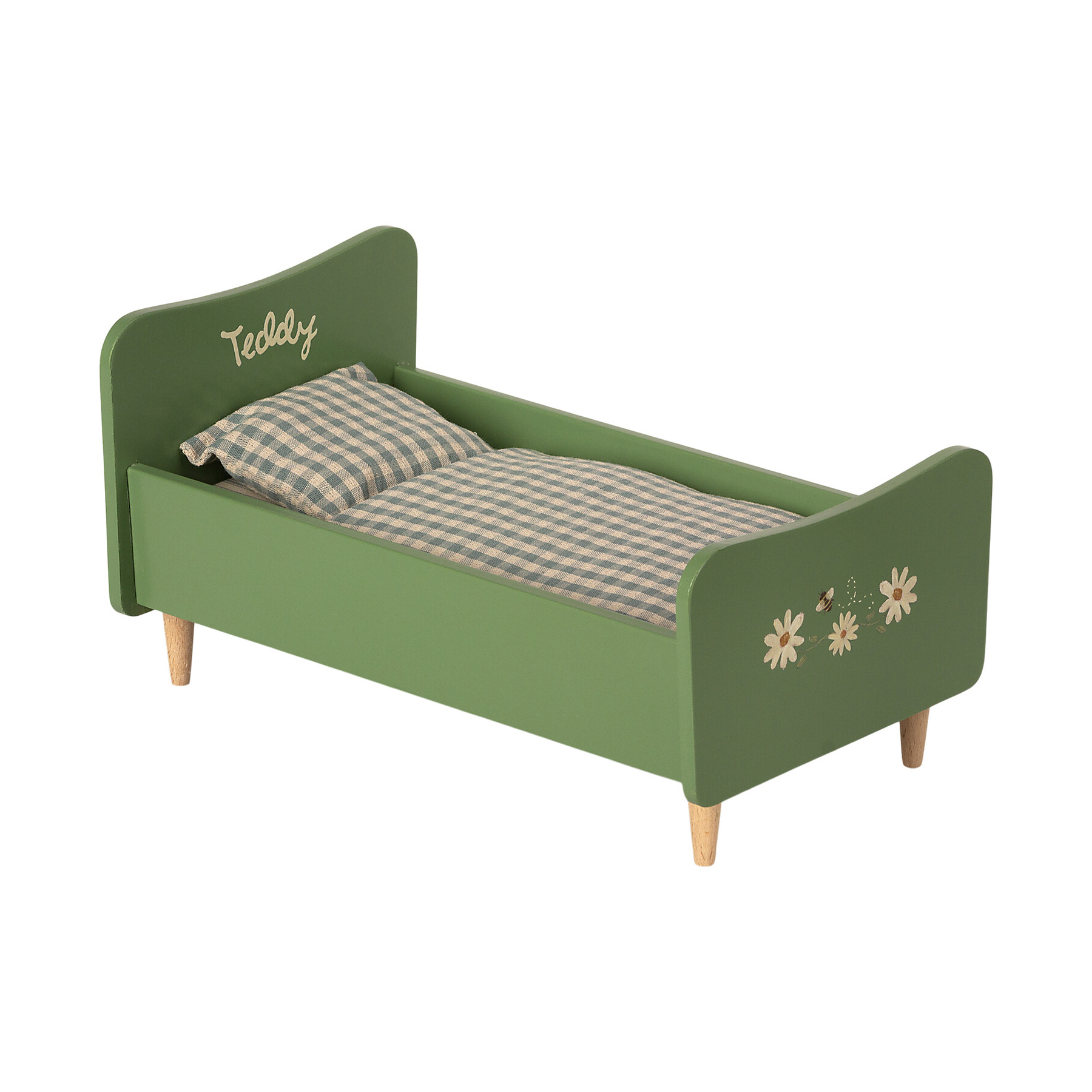 Деревянная кровать для папы Мишки Тедди, зеленая, '21