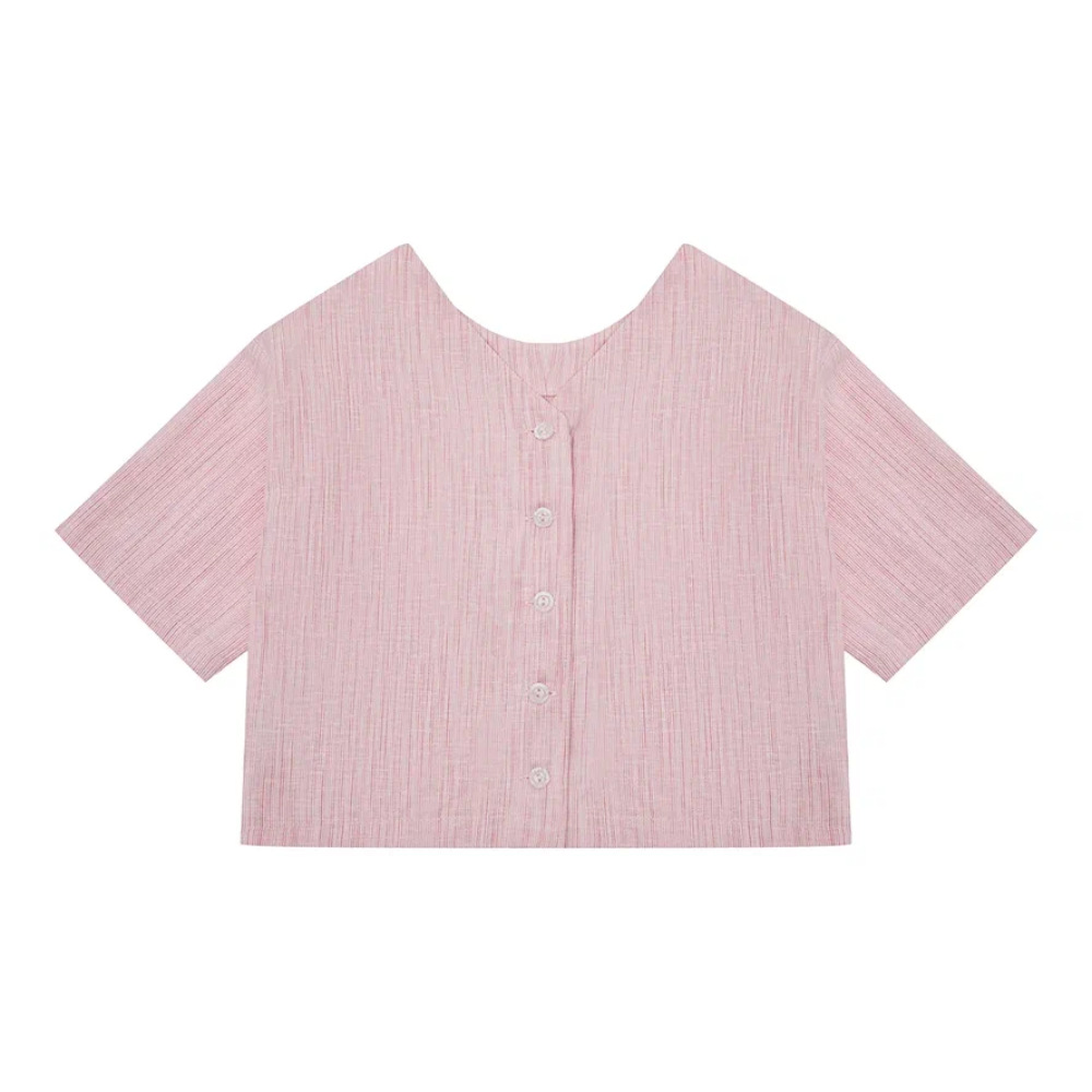 Блузка с накладным карманом BUG LOVERS, светло-розовая - фото №2