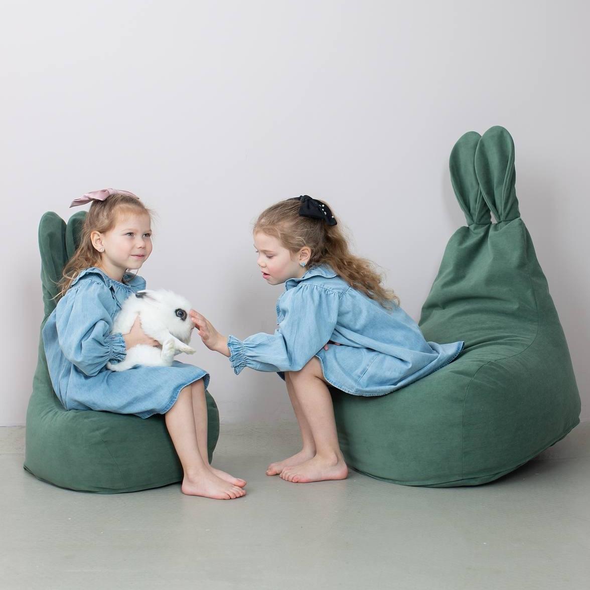 Пуф LOONA soft furniture "Заяц", большой, оливковый