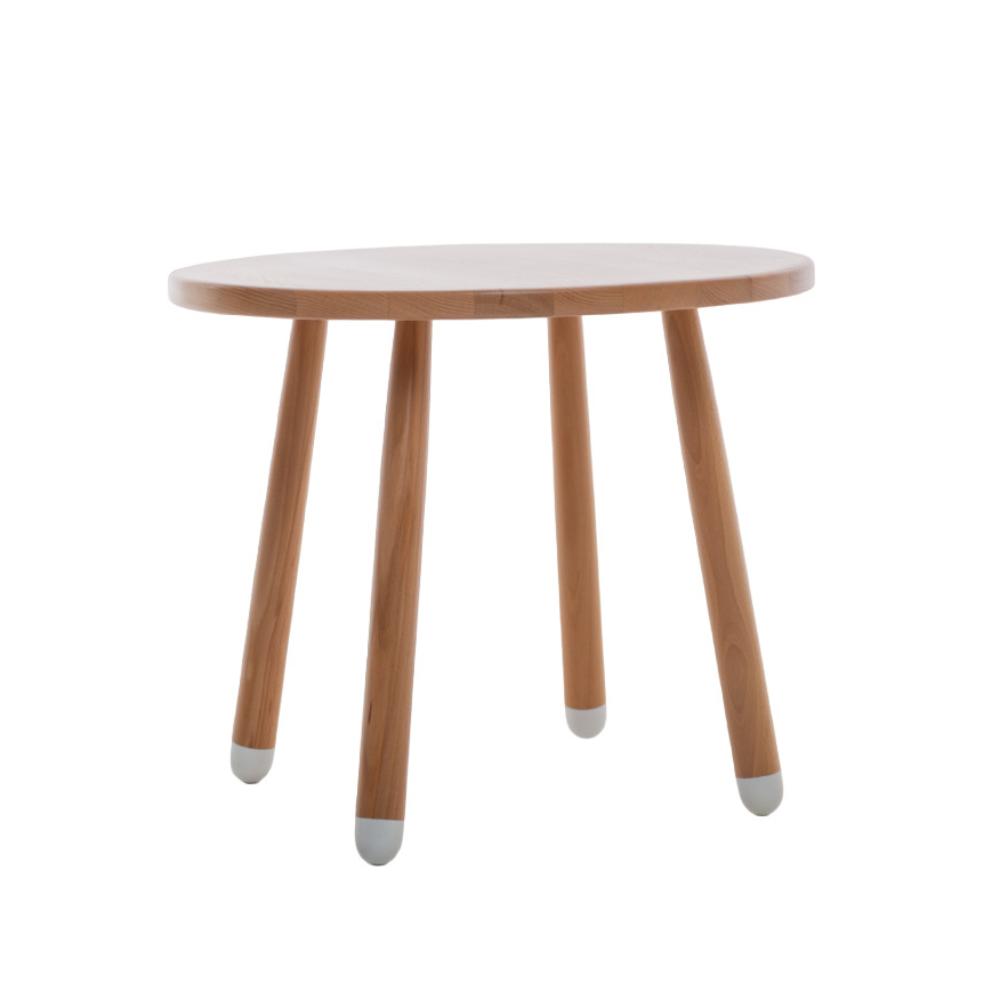 Столик буковый LOONA soft furniture, круглый, с белыми пяточками - фото №1