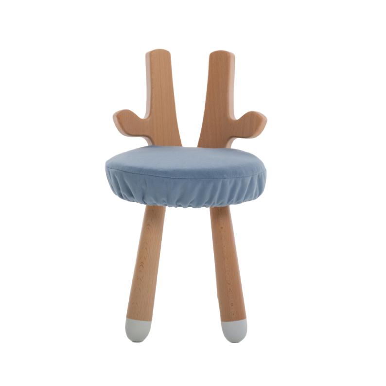 Стульчик LOONA soft furniture "Жирафик", голубой, с белыми пяточками