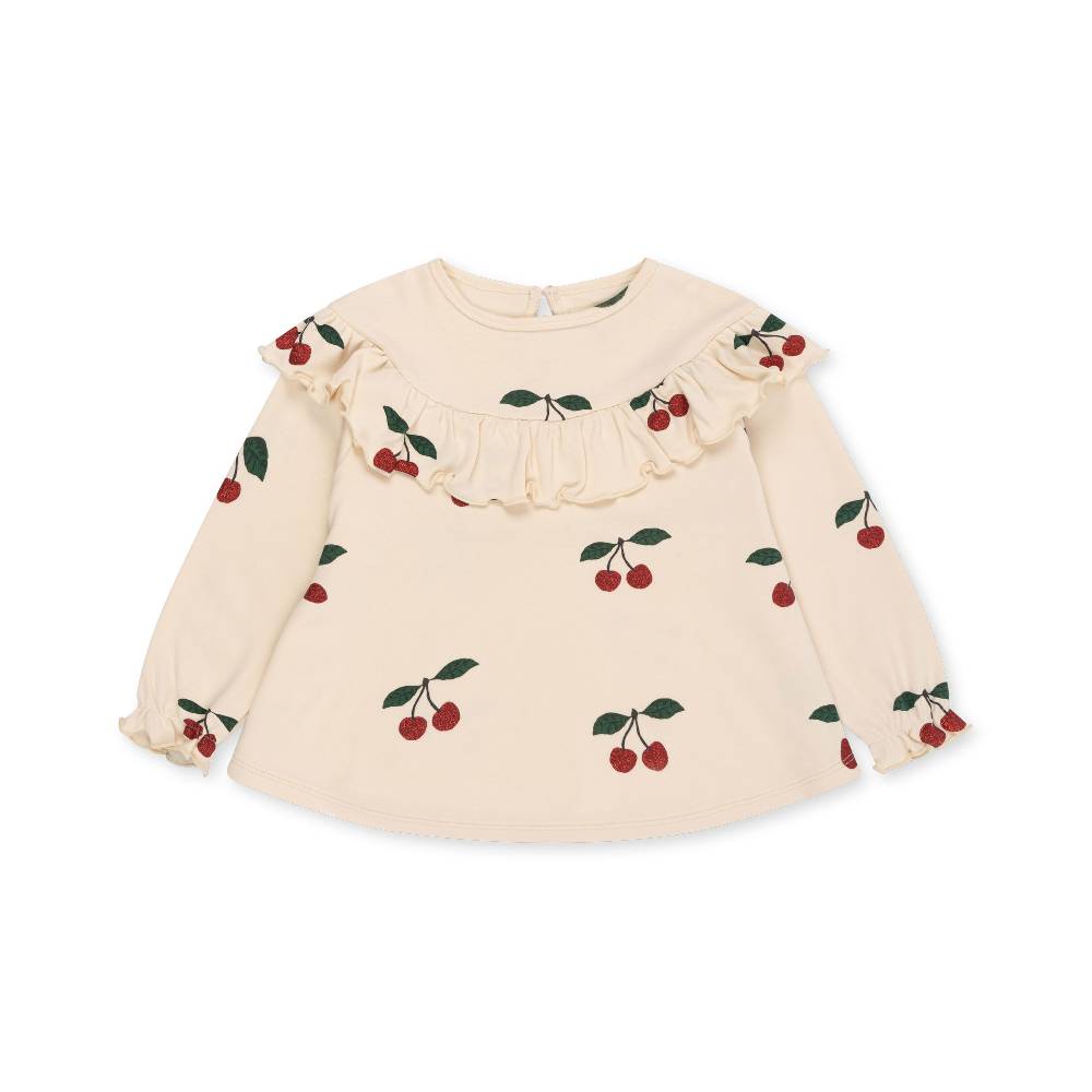 Рубашка для девочки Konges Slojd "Malli Glitter Ma Grande Cerise", роскошная вишня - фото №1