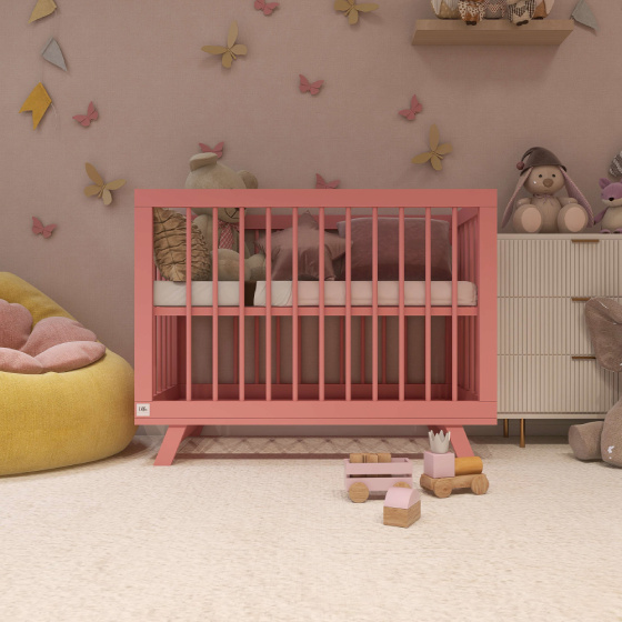 Кроватка для новорожденного Lilla "Aria Antique", розовая - фото №14