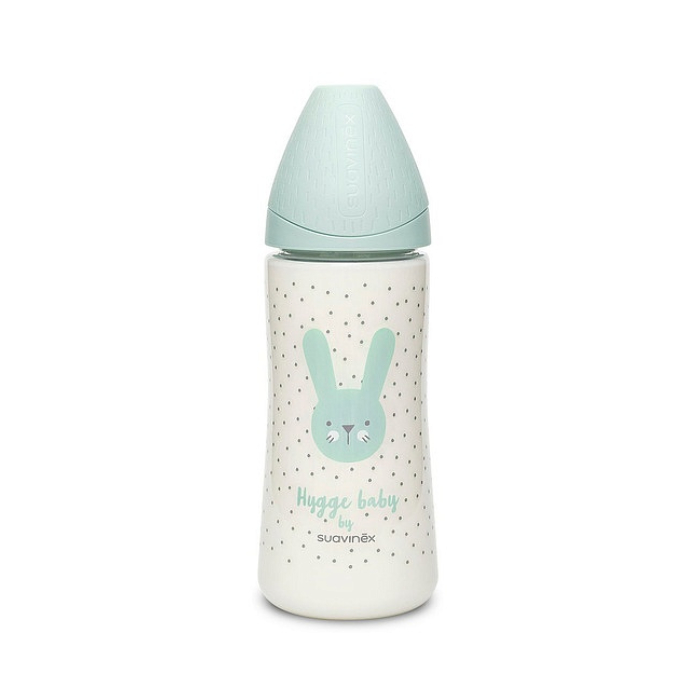 Бутылка Suavinex Hugge Baby "Зеленый зайка с точками", 360 мл - фото №4