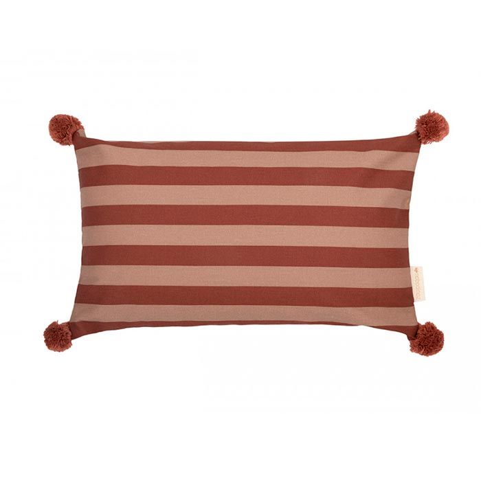 Подушка Nobodinoz "Majestic Cushion Marsala Stripes", полоска марсала, 46 х 27 см