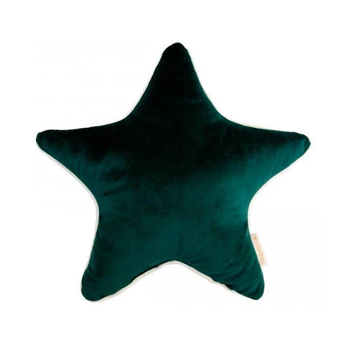 Подушка Nobodinoz "Aristote Star Velvet Jungle Green", зеленый мох, 40 х 40 см