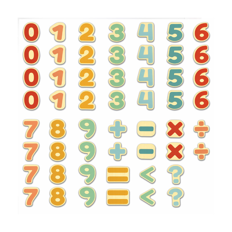 Деревянные магнитные цифры Hape "Учимся считать", 54 элемента - фото №1