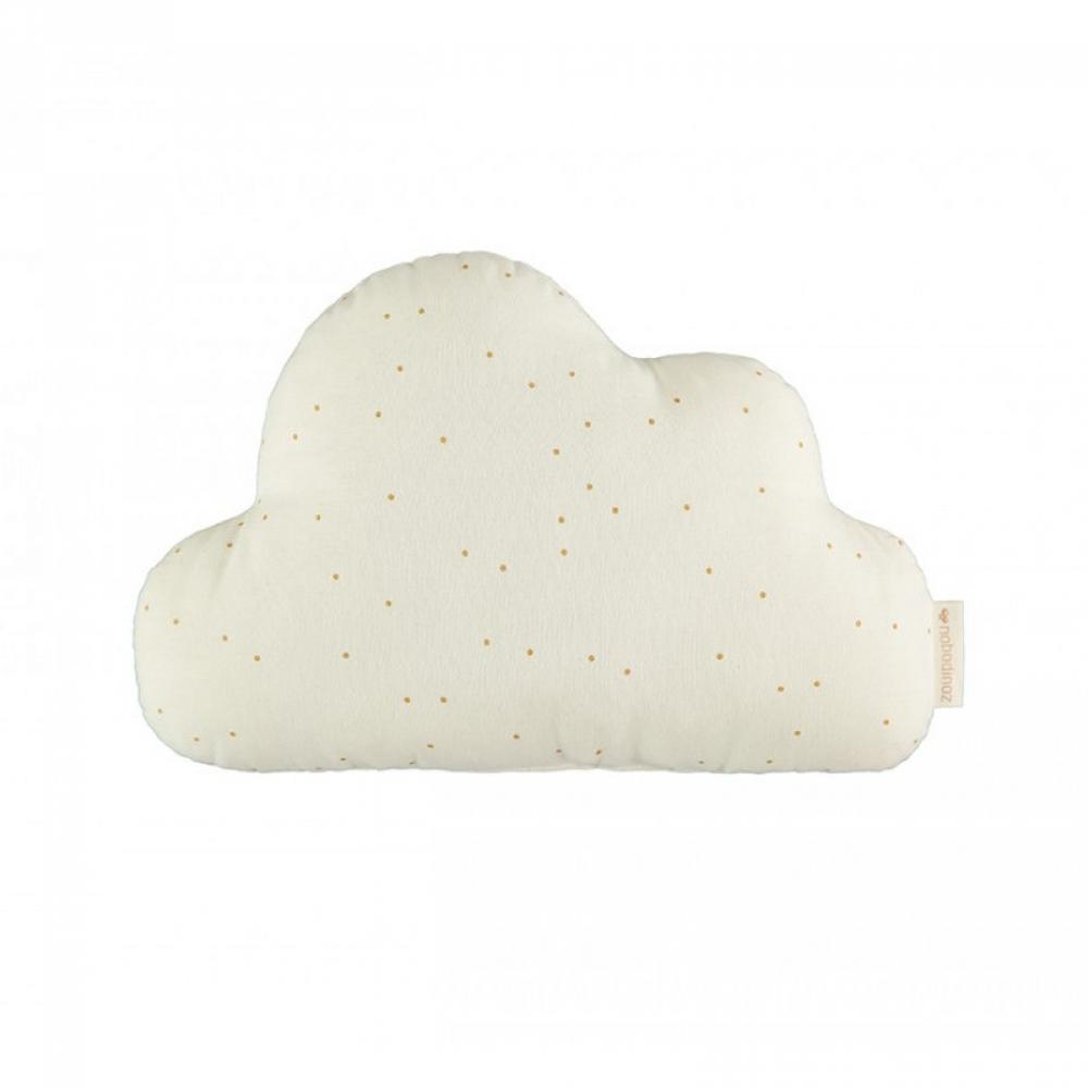 Подушка Nobodinoz "Cloud Honey Sweet Dots/Natur", капли меда с кремовым, 24 x 38 см - фото №1