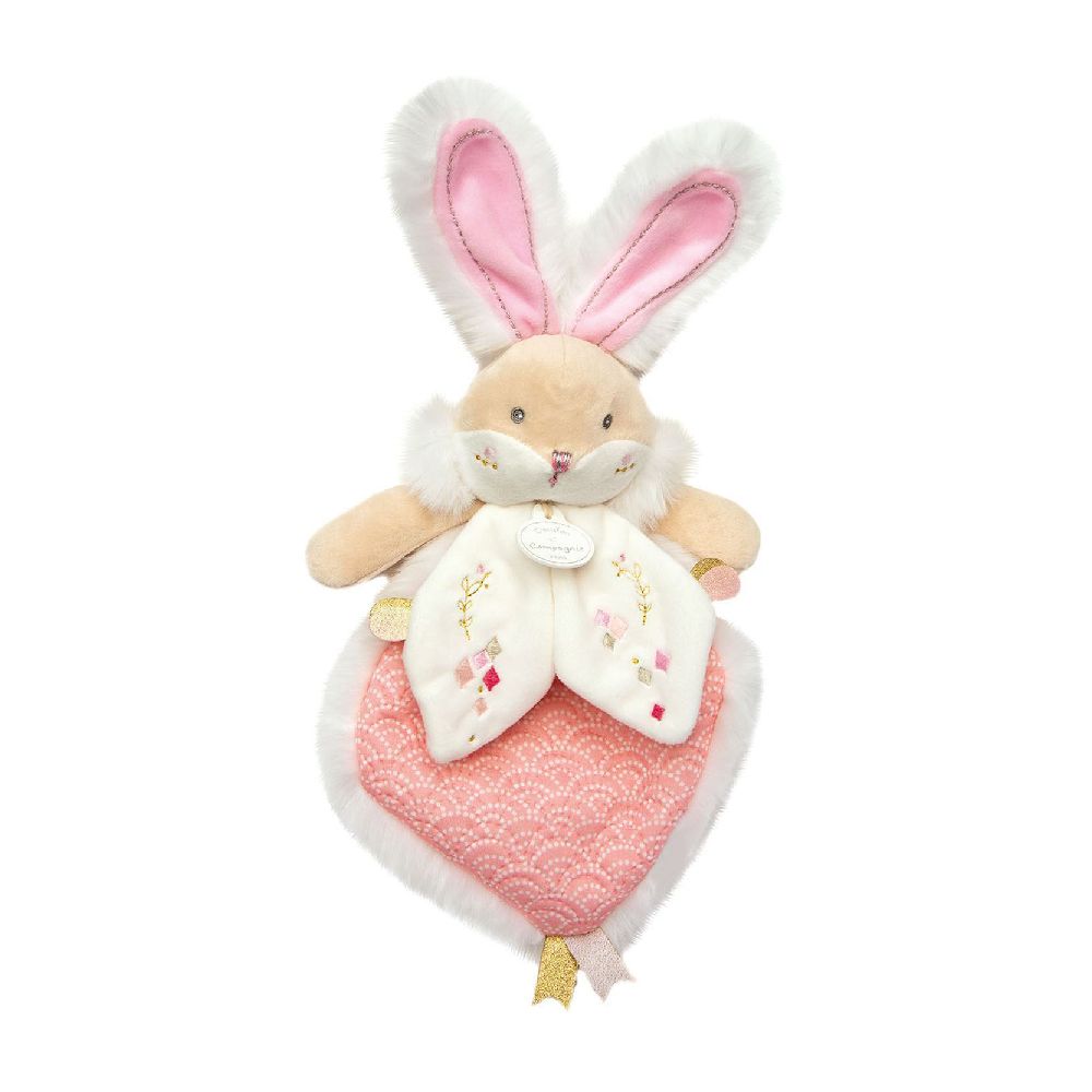 Мягкая игрушка Doudou et Compagnie "Дуду кролик Lapin de Sucre", розовый, 29 см
