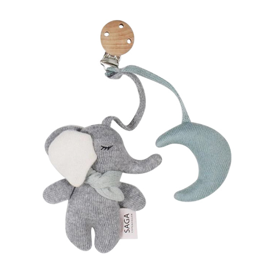 Подвесная развивающая игрушка для коляски Saga Copenhagen "Слоненок Gina", небесно-голубой