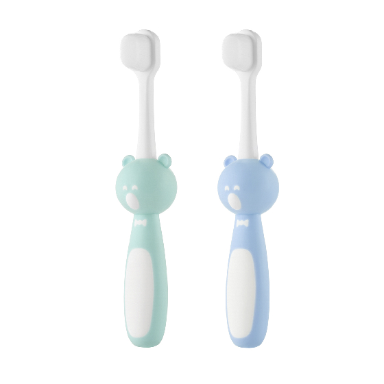 Детская зубная щетка ROXY-KIDS "Мишка", сине-мятная, 2 шт - фото №1