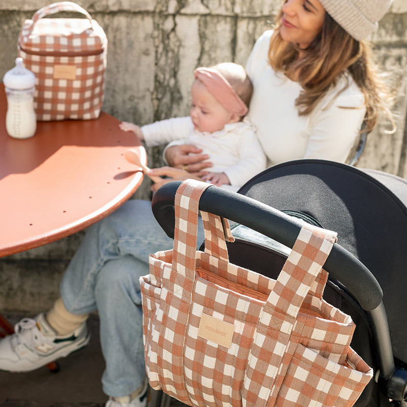 Термосумка Nobodinoz "Hyde Park Terracotta Checks", терракотовая клетка, 18 х 23 см - фото №5