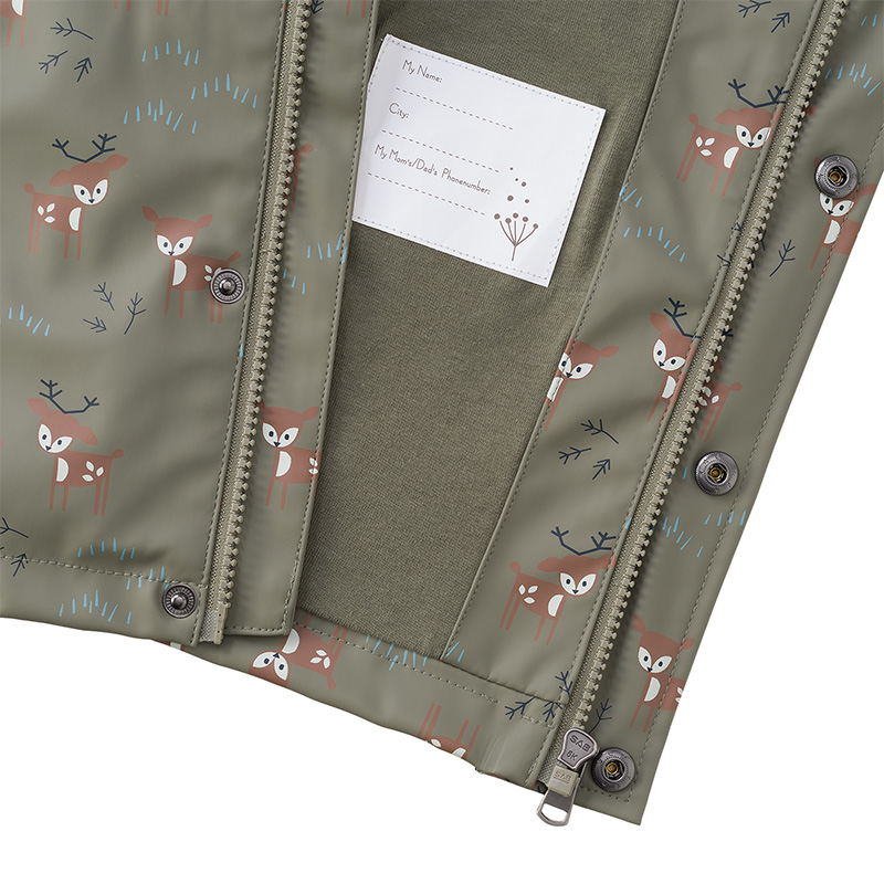 Куртка-дождевик Fresk "Лесной олень", оливковая - фото №2