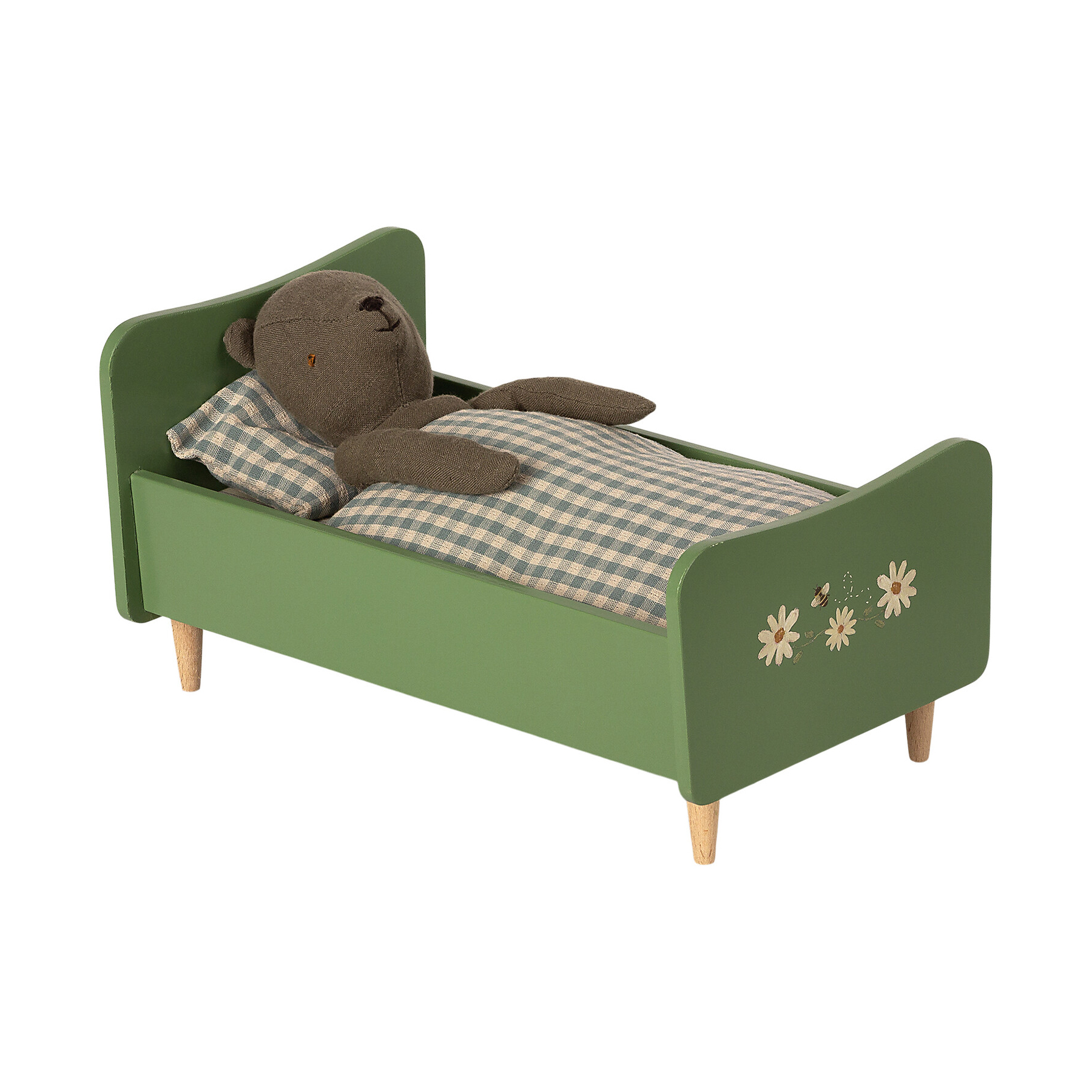 Деревянная кровать для папы Мишки Тедди, зеленая, '21