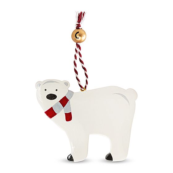 Елочная игрушка из кедра LUKNO "Полярный медведь"