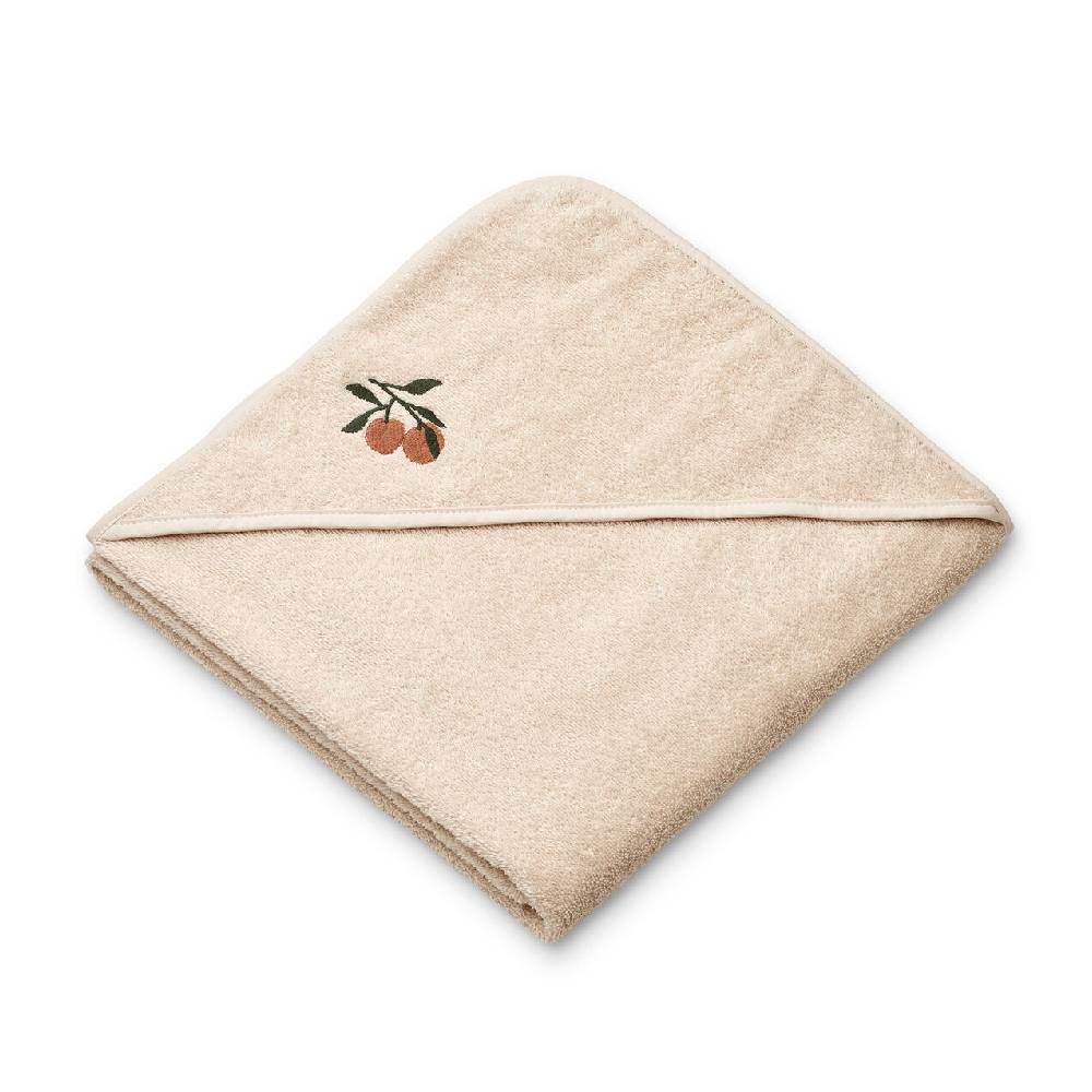 Детское полотенце с капюшоном Liewood "Персик", песочное, 100 х 100 см