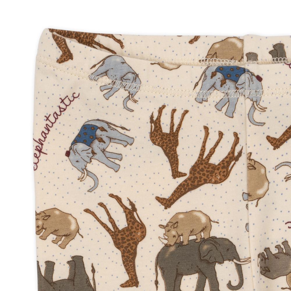 Штанишки для новорожденных базовые Konges Slojd "Basic Elephantastic", заповедник слонов - фото №3