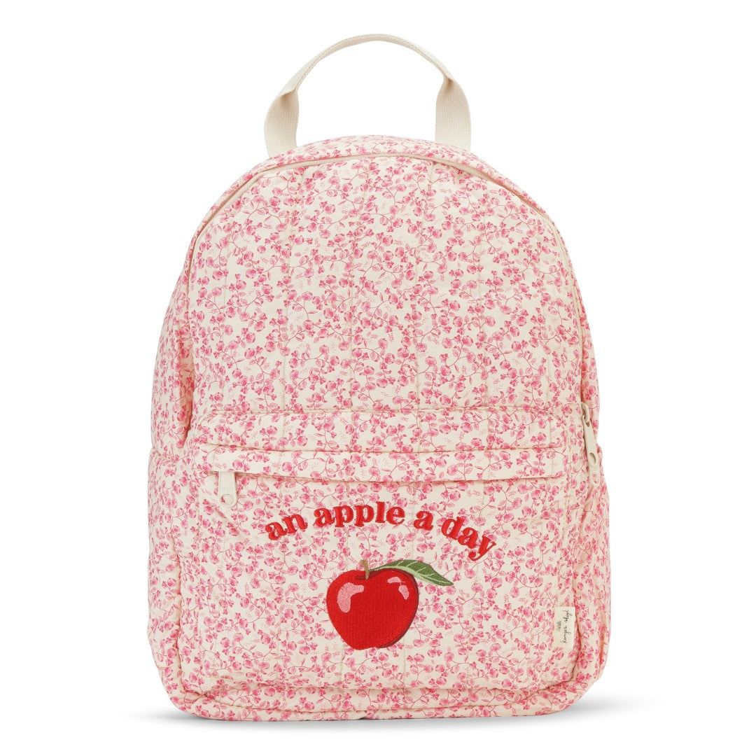 Рюкзак стеганый Konges Slojd "Apple a Day", розовые розы, средний, водонепроницаемый