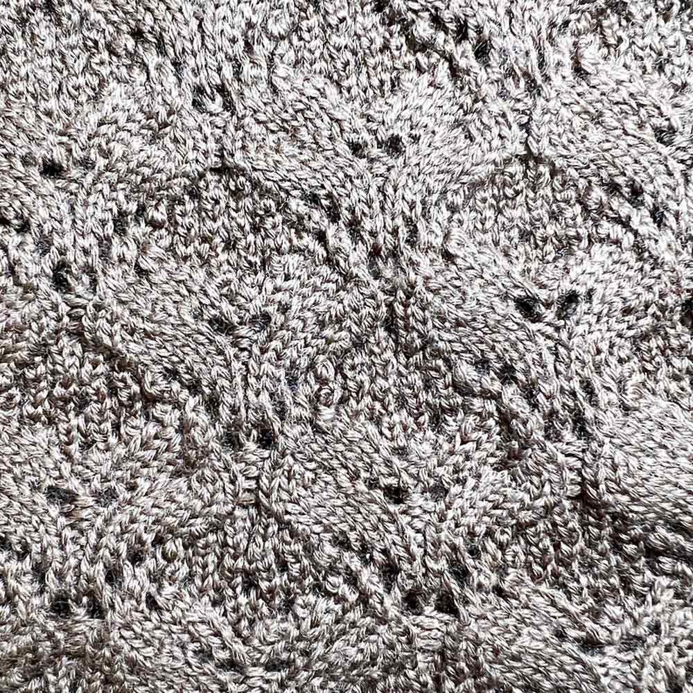Джемпер ажурный вязаный из шерсти мериноса Konges Slojd "Gabby Faded brown", коричневый - фото №4