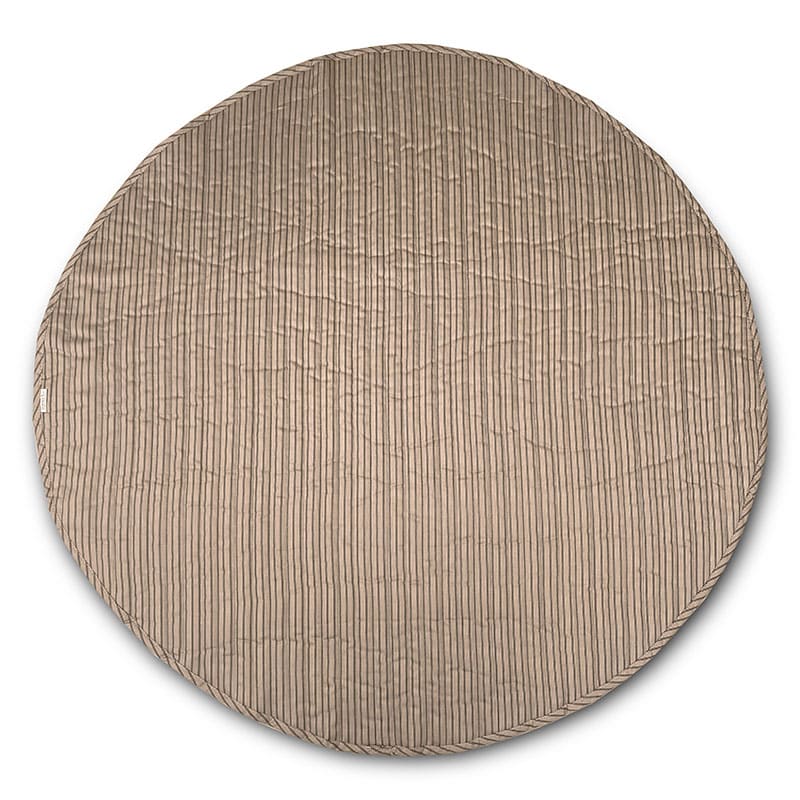 Игровой коврик стеганый nuuroo "Ola Cream Stripe", полоска на кремовом, 100 см - фото №1