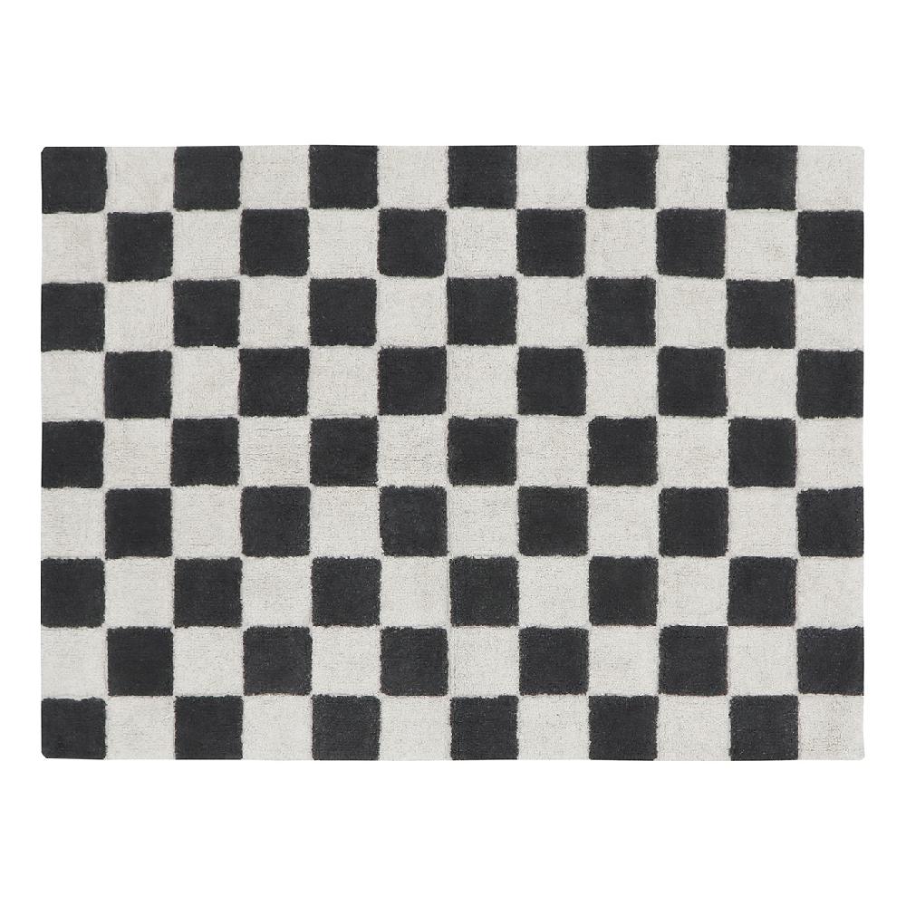 Ковер Lorena Canals "Шахматы", серый, 120 х 160 см - фото №1