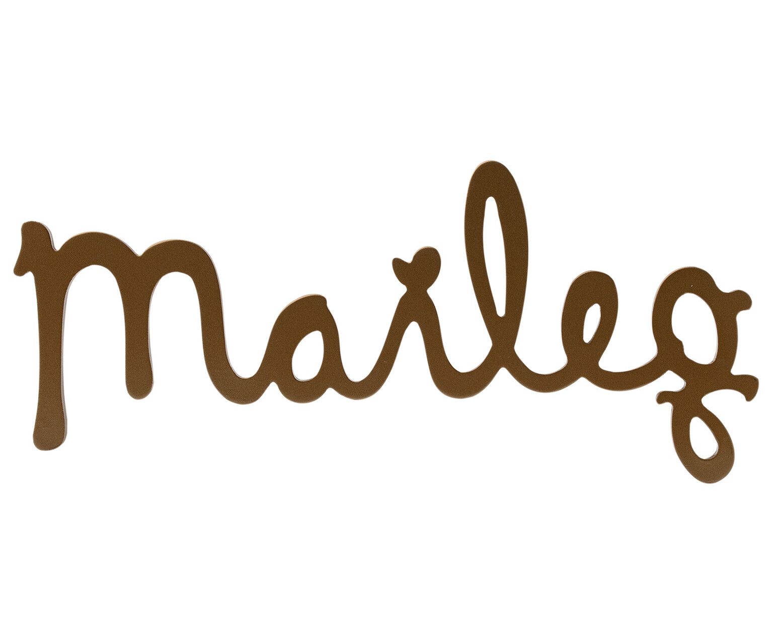 Логотип Maileg золотой, деревянный