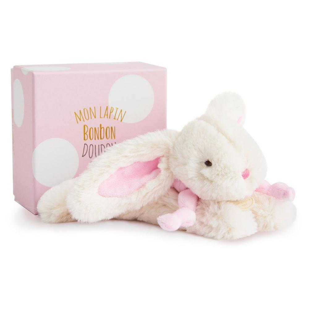 Мягкая игрушка Doudou et Compagnie "Кролик BonBon", розовый, 20 см