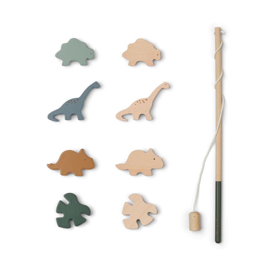 Игра-рыбалка Liewood "Динозавры" с магнитами, мульти микс с зеленым