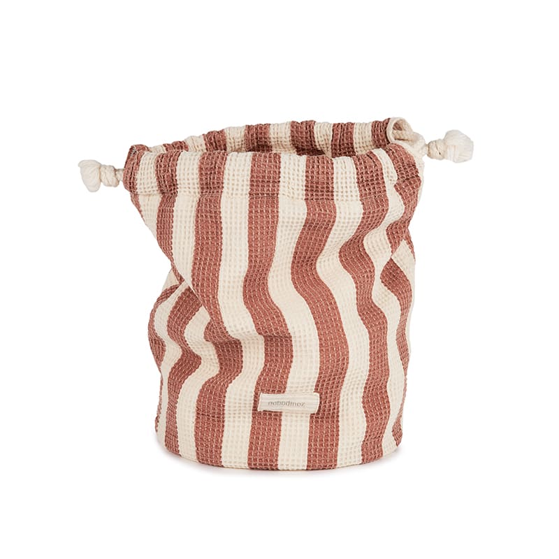 Пляжная сумка Nobodinoz "Portofino Rusty Red Stripes", красные полосы, водонепроницаемая, 18 х 30 см