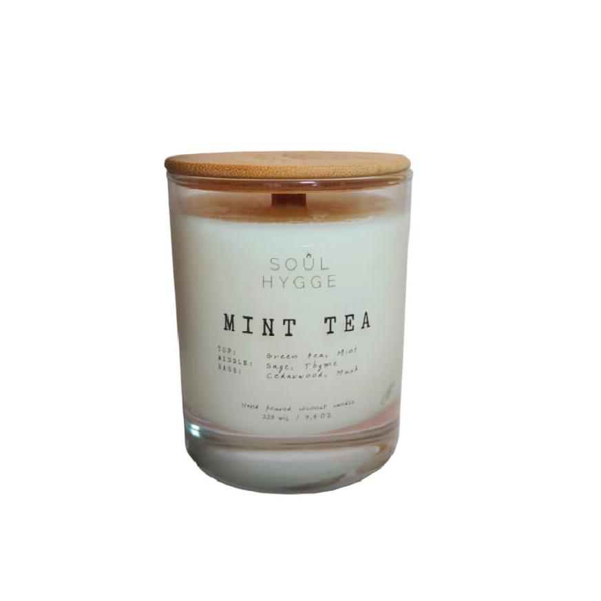 Свеча Soul Hygge "Mint tea" с деревянным фитилём , 225 мл