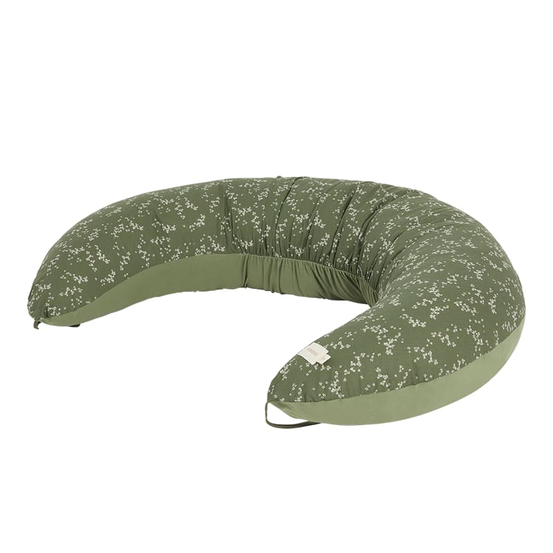 Подушка для беременных Nobodinoz "Luna Green Jasmine", жасмин в зелени, 170 х 38 х 25 см - фото №1