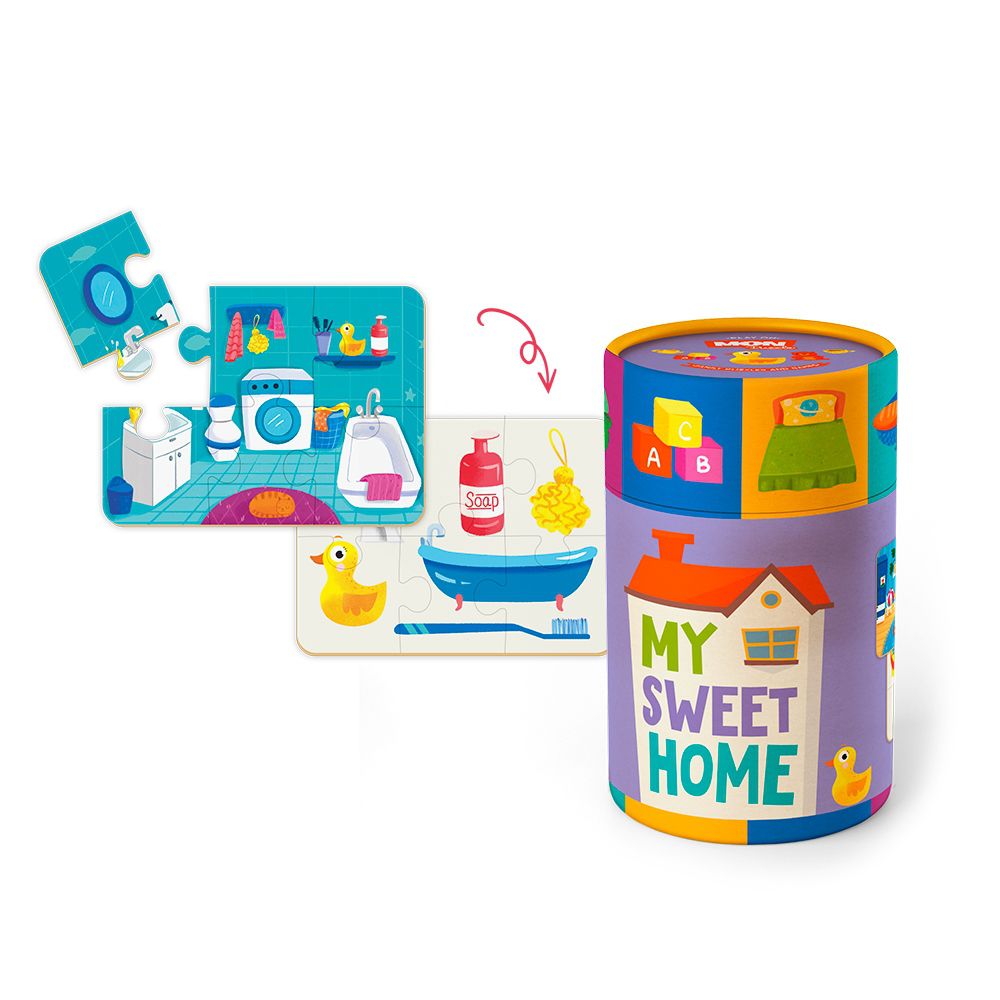 Игровой набор MON "Мой дом": пазлы и карточки с заданиями