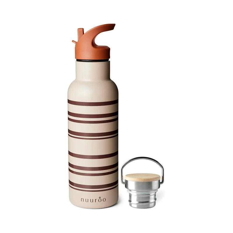 Бутылка-термос для напитков nuuroo "Bertil Stripe", бежевый микс, 500 мл