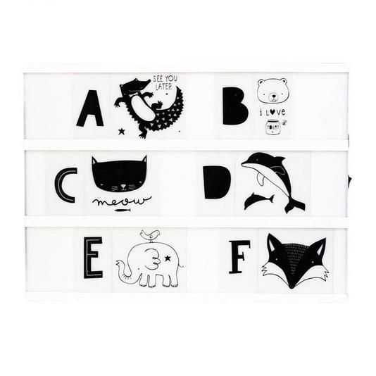 Набор символов и букв для лайтбокса A Little Lovely Company, черный алфавит с животными