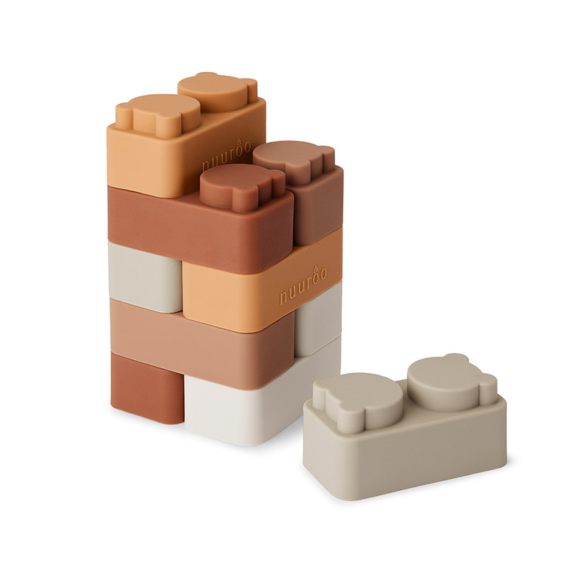 Набор строительных блоков nuuroo "Pile", 10 шт, коричневый микс