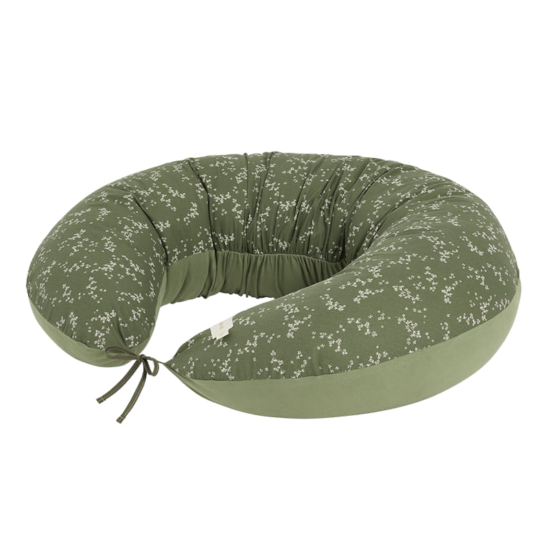 Подушка для беременных Nobodinoz "Luna Green Jasmine", жасмин в зелени, 170 х 38 х 25 см - фото №3