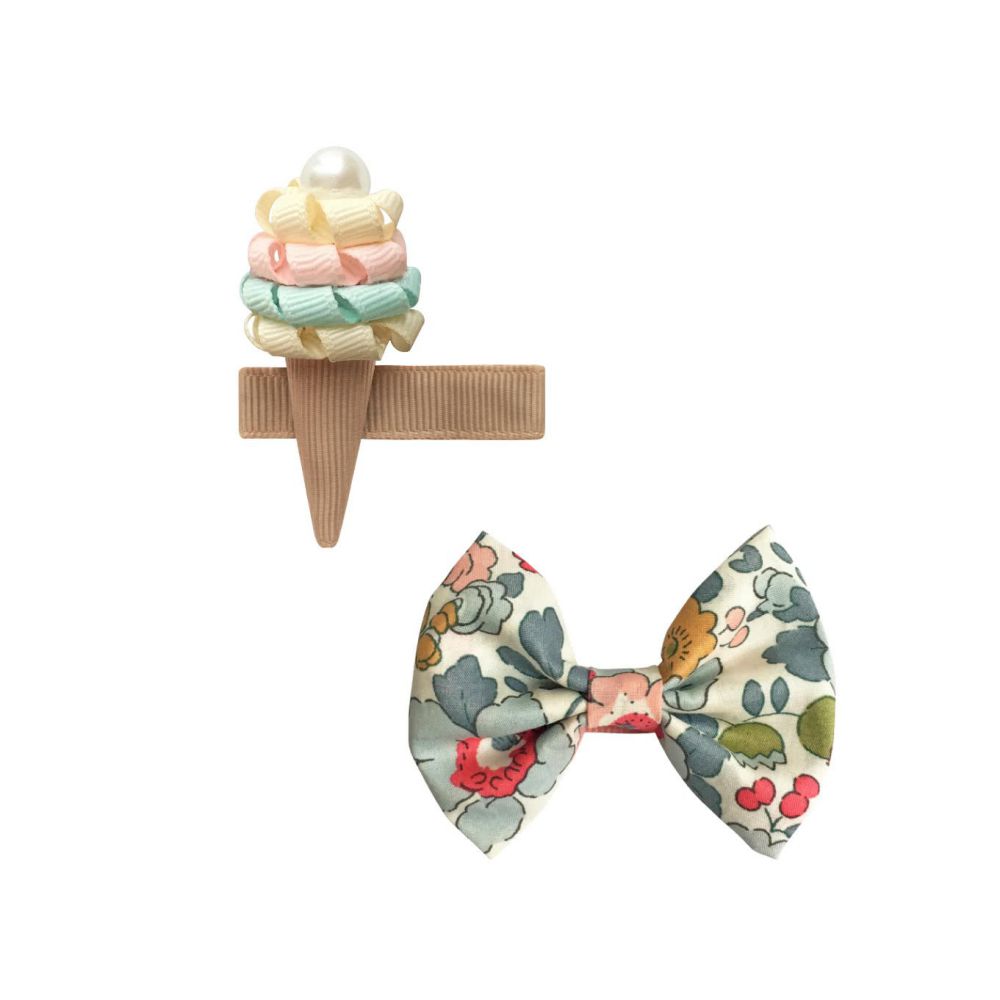 Набор заколок CDY18 "Мороженое и бантик Liberty", коллекция "Candy"