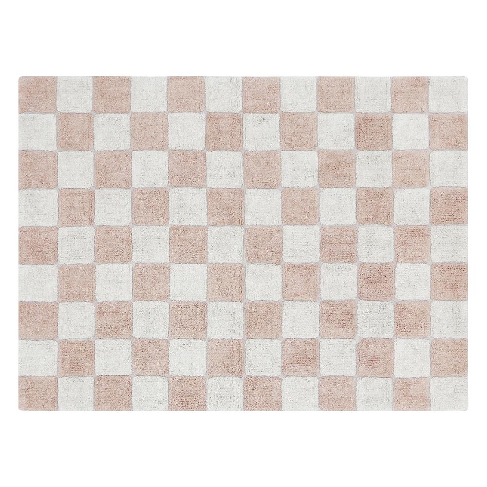 Ковер Lorena Canals "Шахматы", розовый, 120 х 160 см - фото №1