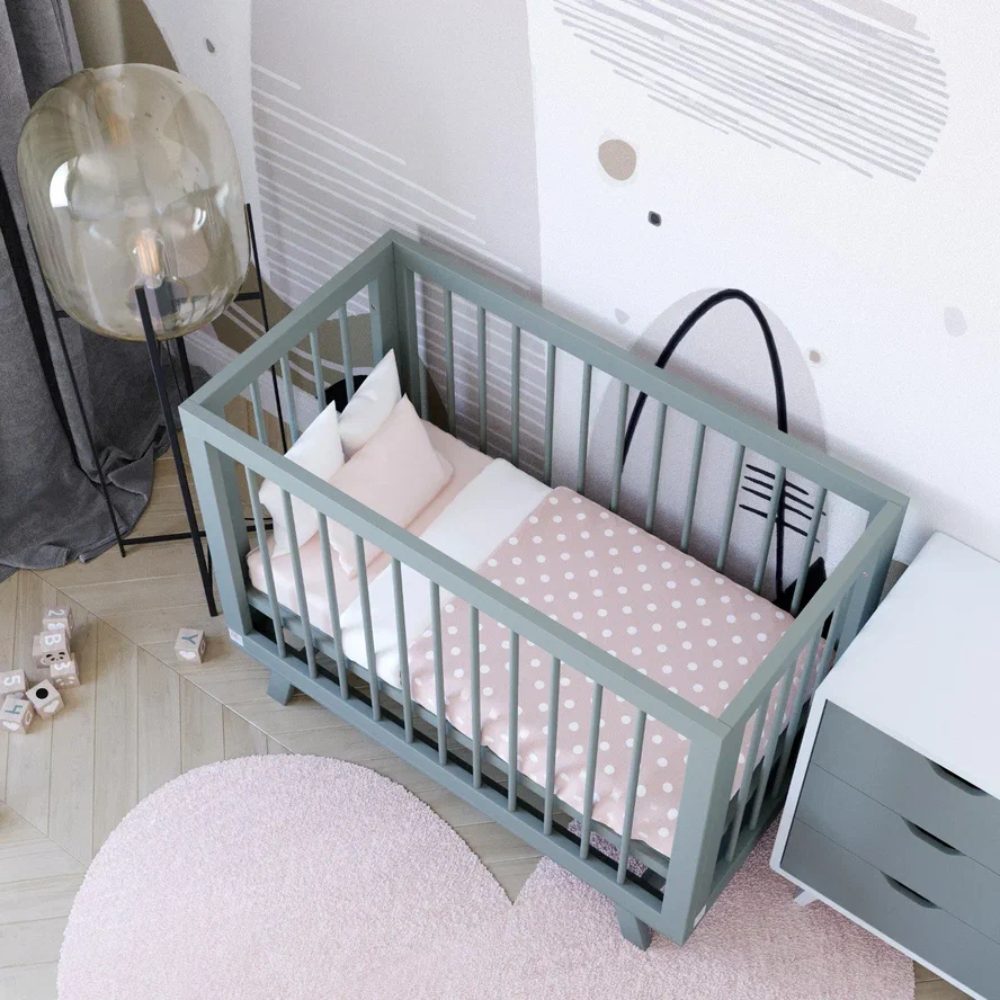 Кроватка для новорожденного Lilla "Aria", серая