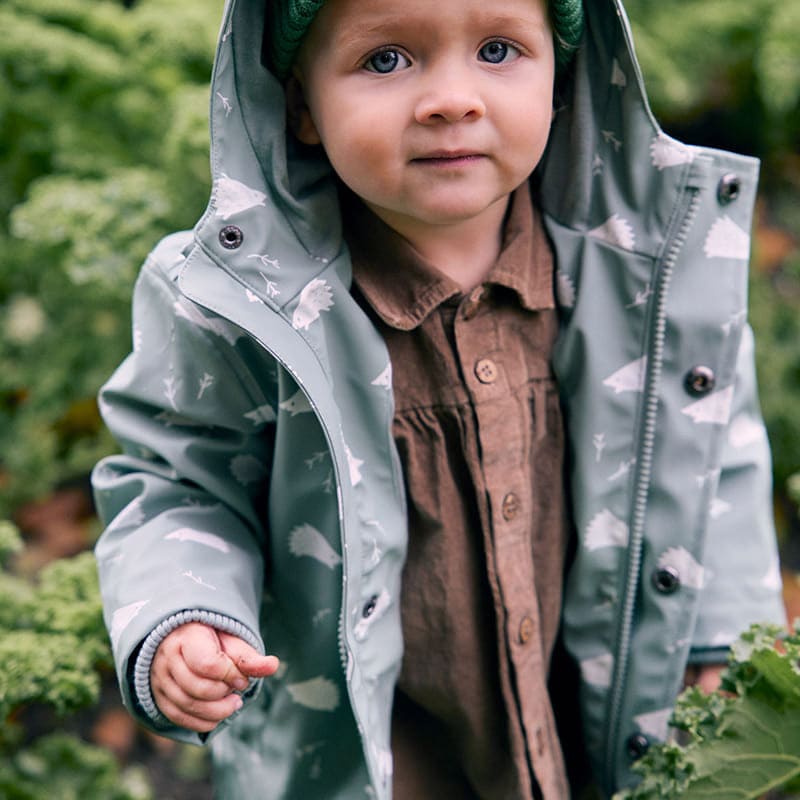 Куртка-дождевик Fresk "Лесной ежик", серо-зеленая - фото №7
