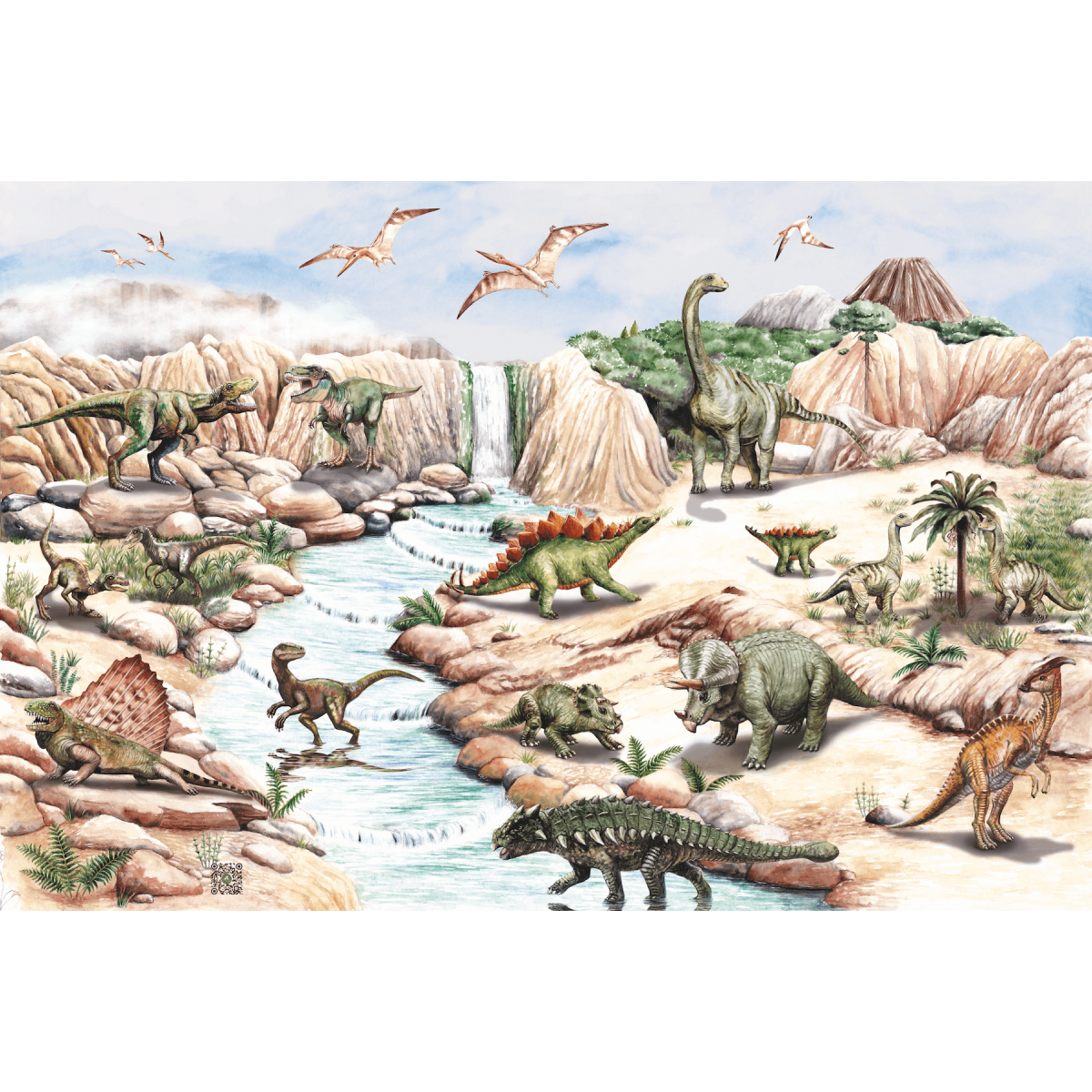 Пазл двухсторонний с загадками Heidetik "Динозавры"