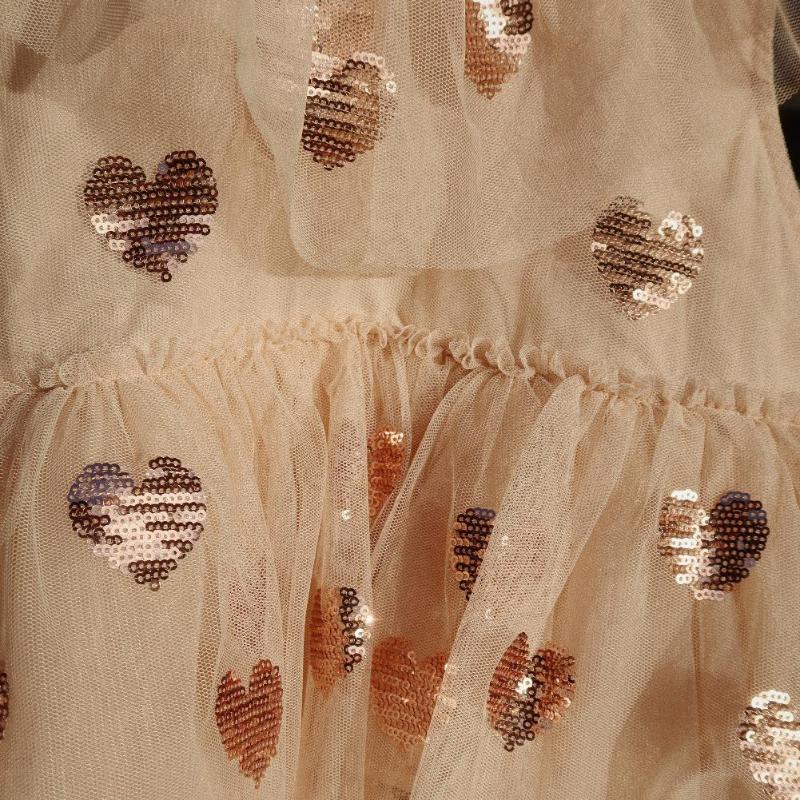 Платье феи с пайетками Konges Slojd "Yvonne Coeur Sequins", танец золотых сердец - фото №8