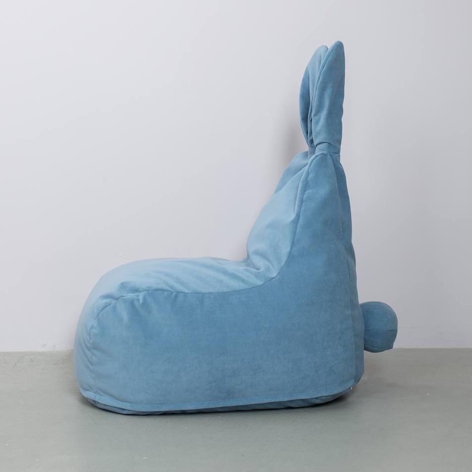 Пуф LOONA soft furniture "Заяц", большой, голубой - фото №4